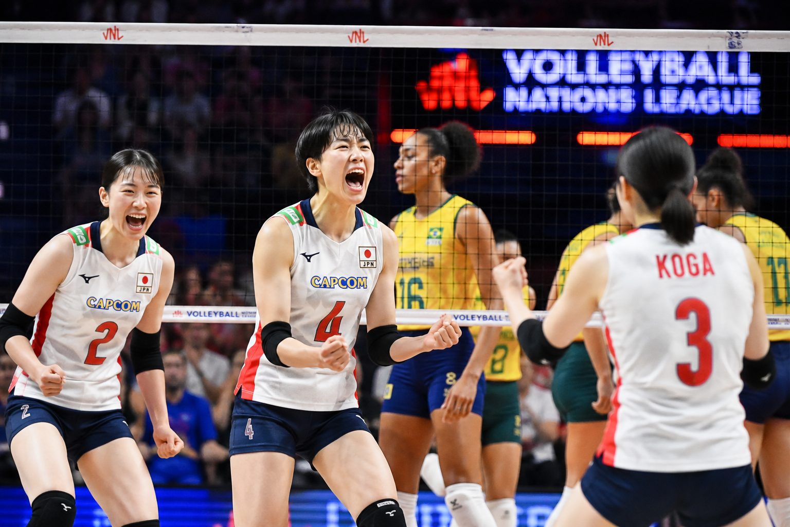 女子バレー日本代表、VNL準々決勝でブラジルに敗退|第1セット先取も逆転許す